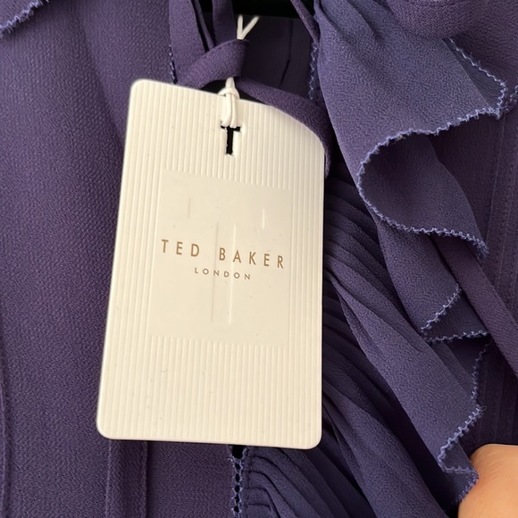 TED BAKER FAITHIY RUFFLE DRESS NAVY BNWT - Picture 11 of 14